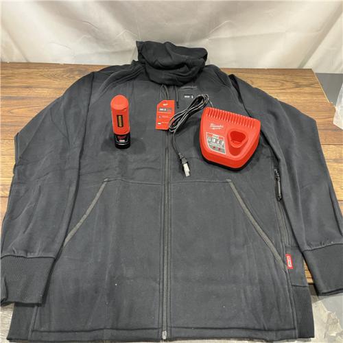 AS IS Milwaukee 2X-Large M12 12-Volt Lithium-Ion Cordless Black Heated Jacket Hoodie Kit