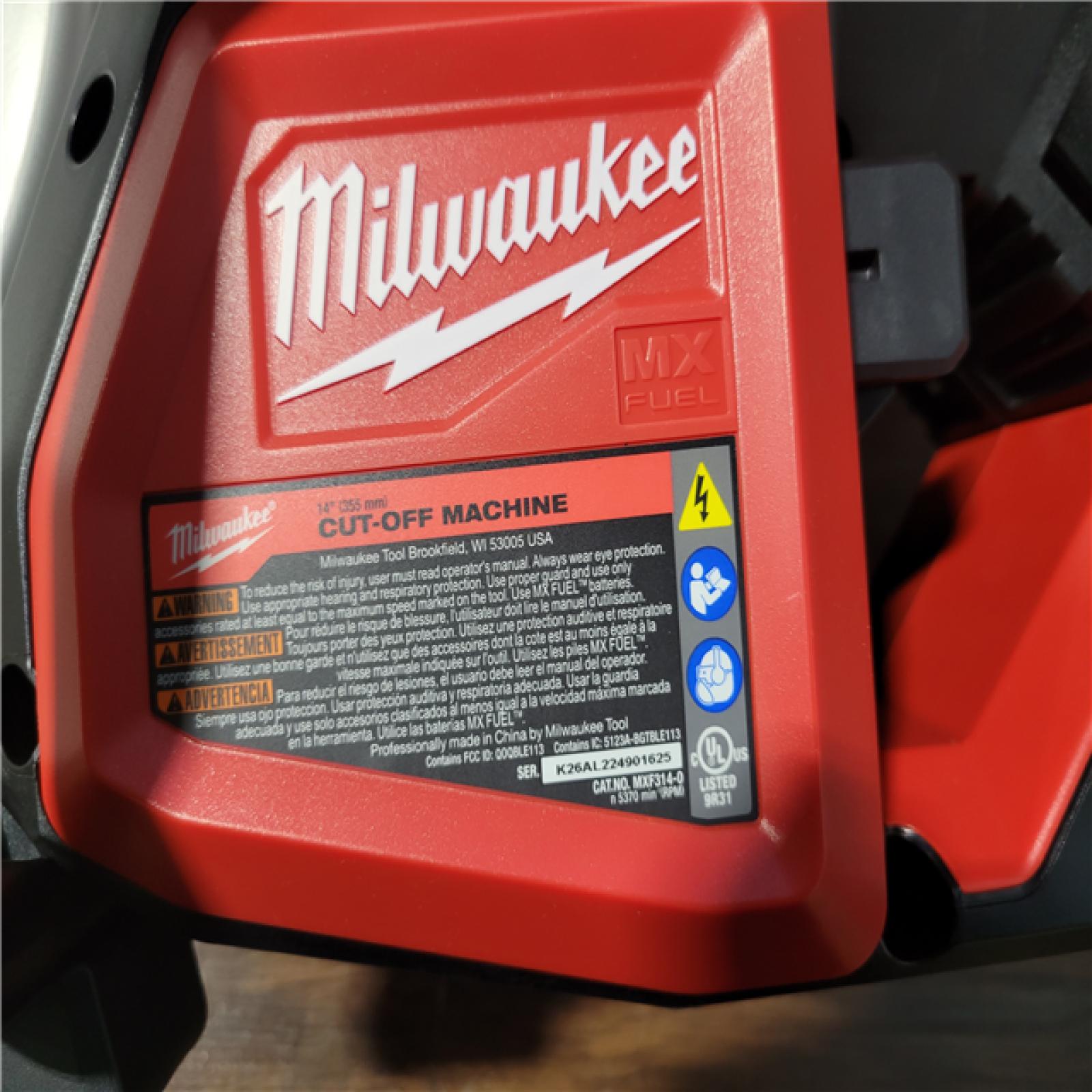 CALIFORNIA NEW MILWAUKEE 14 CUT-OFF SAW (2 BATTERIES, 1 CHARGER, AND BAG INCLUDED)