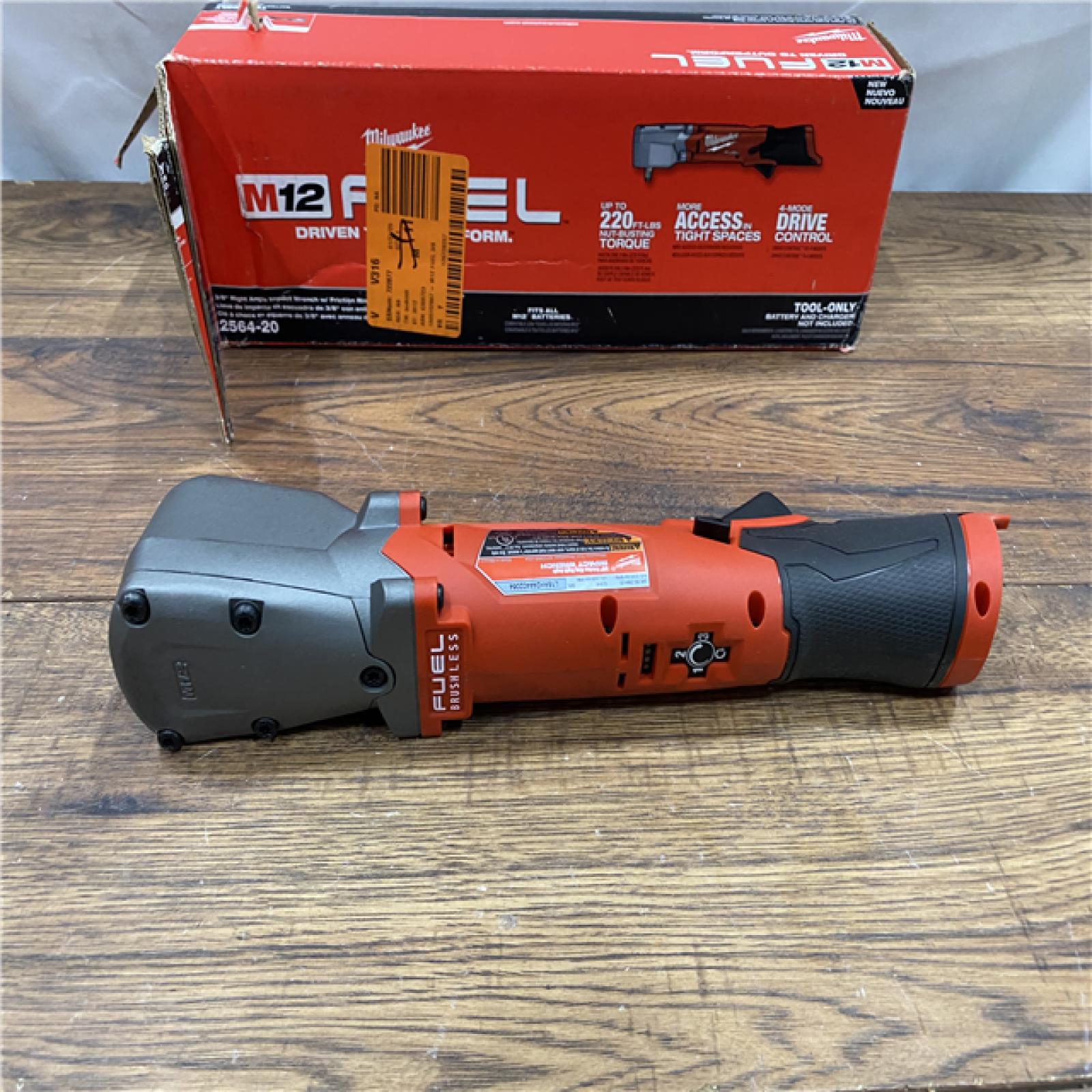 AS IS Milwaukee 2564-20 M12 FUEL 12-Volt Lithium-Ion Brushless Cordless 3/8 in. Right Angle Impact Wrench