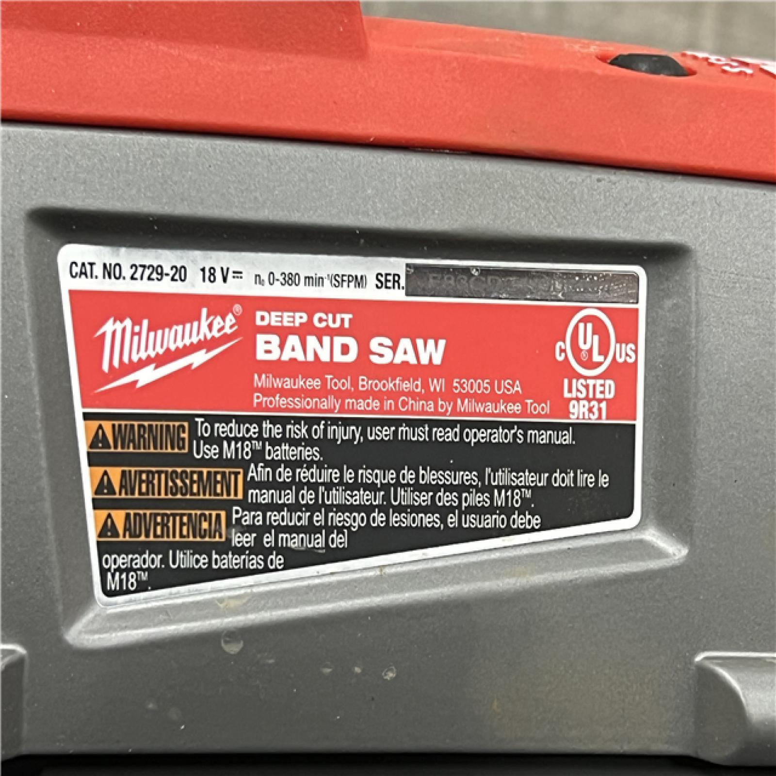 AS-IS Milwaukee 2729-20 - M18 Fuel 18V Cordless Brushless Band Saw Bare Tool