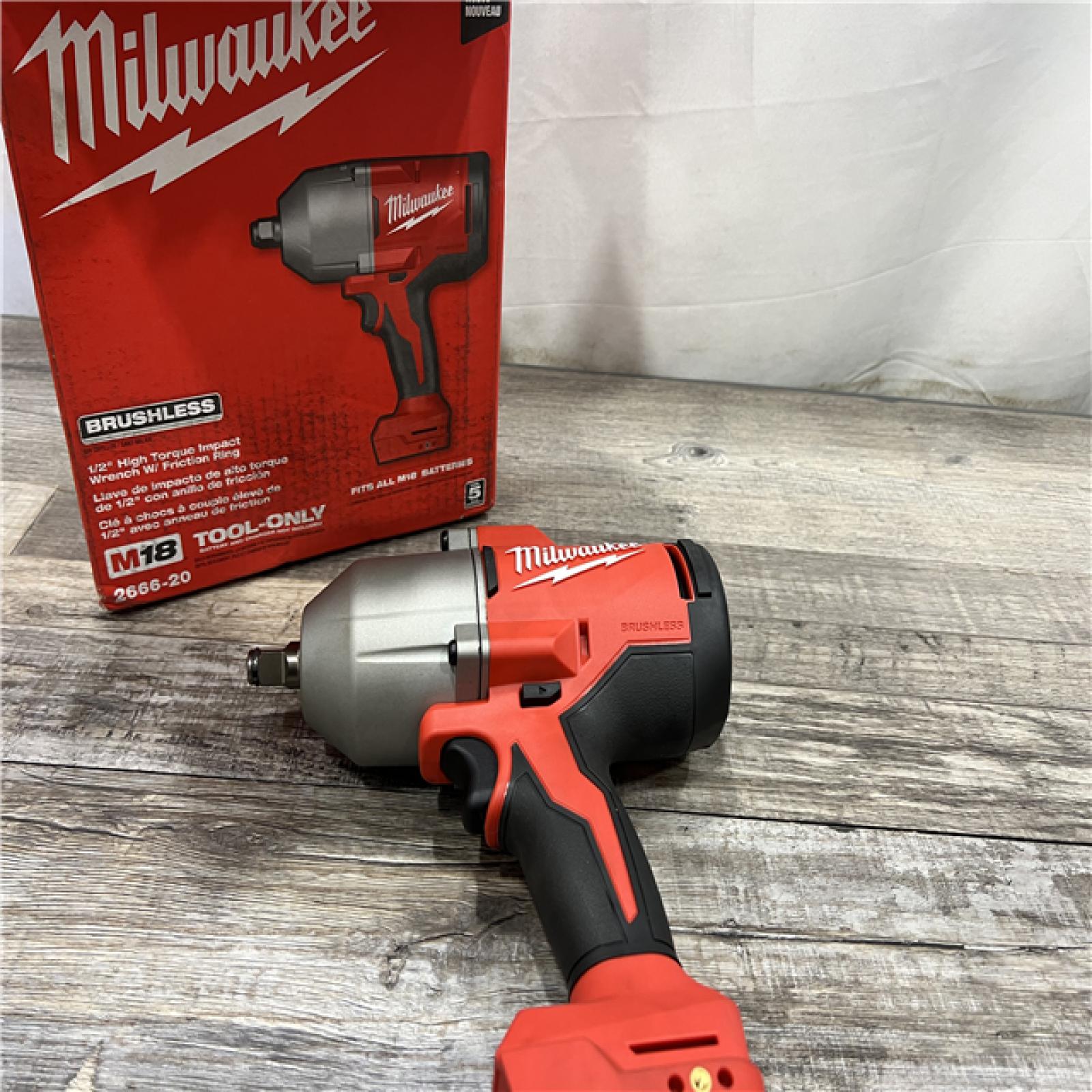 AS-IS Milwaukee 2666-20 M18 18-Volt Lithium-Ion Brushless 1/2 in. High Torque Impact Wrench with Friction Ring (Tool-Only)