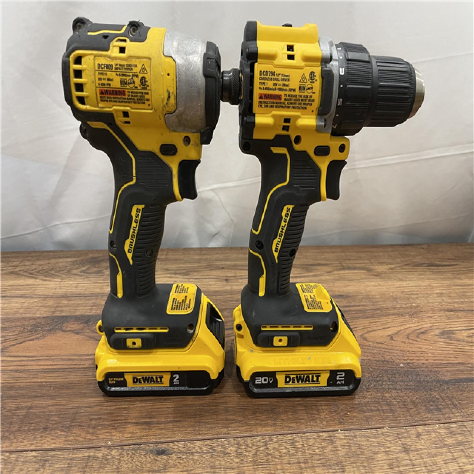 AS-IS DEWALT 20V MAX XR Cordless Drill/Driver, ATOMIC Impact Driver 2 Tool Combo Kit,