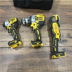 AS-IS DEWALT 20-Volt Lithium-Ion Cordless 3-Tool Combo Kit with FLEXVOLT 9 Ah and 20V 6 Ah Batteries and Charger