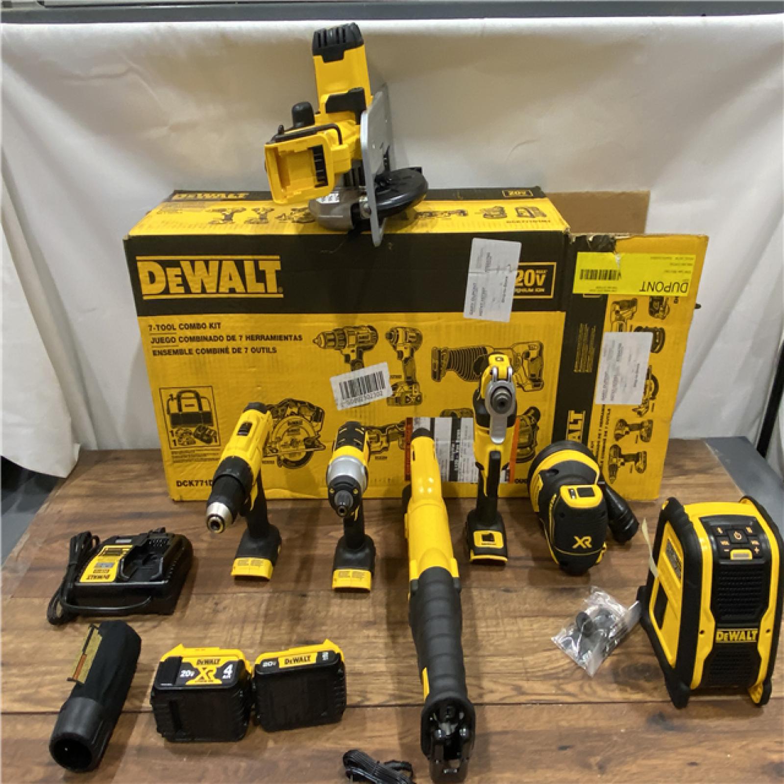 AS IS DEWALT DCK771D1M1 20V MAX Cordless 7-Tool Combo Kit