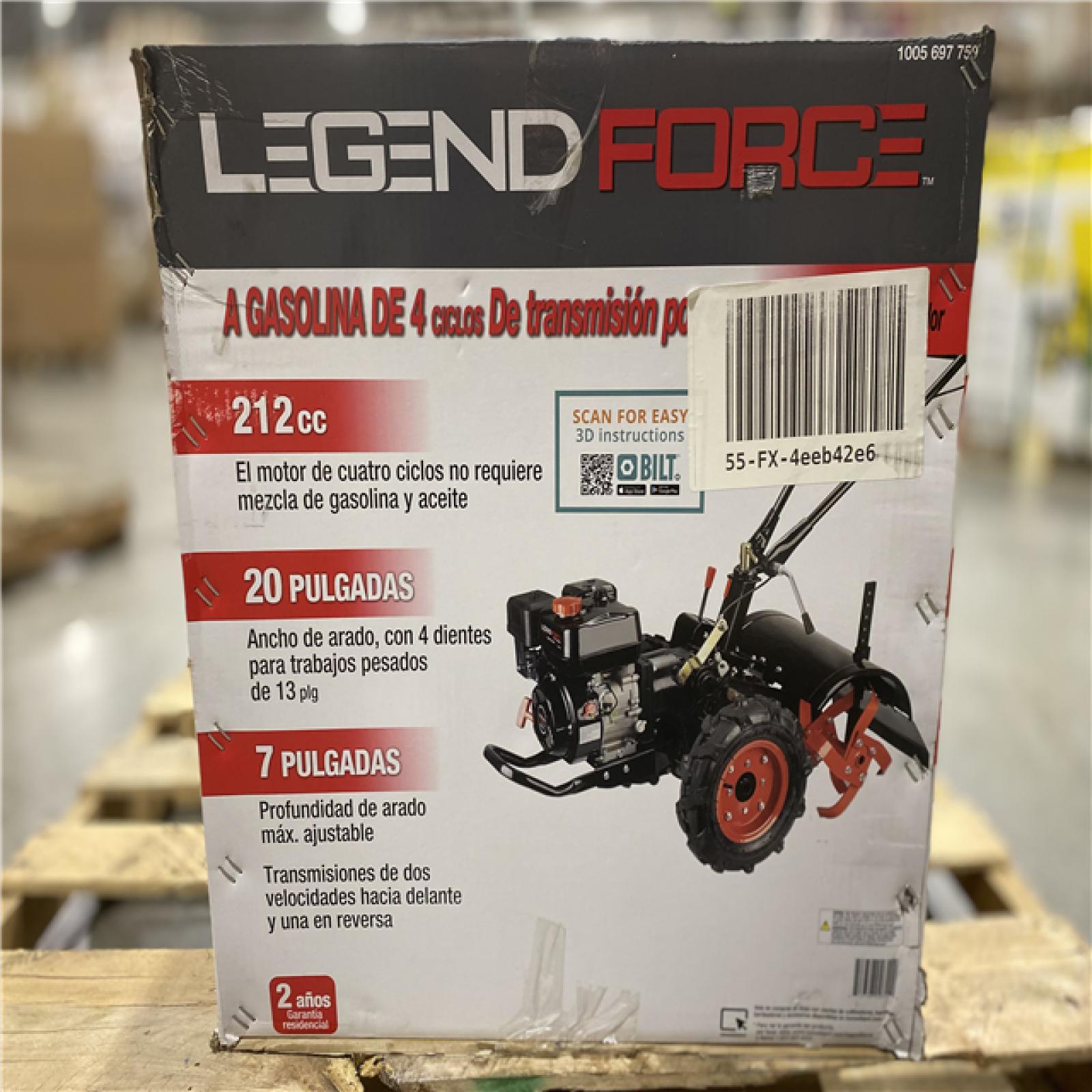 DALLAS LOCATION - Legend Force 20 in. 212 cc Gas Rear Tine Tiller, Forward/Reverse