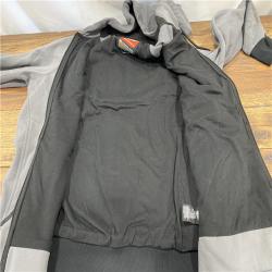 AS IS Men's Large M12 12-Volt Lithium-Ion Cordless Gray Heated Jacket Hoodie Kit with (1) 2.0 Ah Battery and Charger