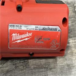 AS-IS MILWAUKEE M12 FUEL 12V 3 in. Lithium-Ion Brushless Cordless Cut Off Saw Kit with One 4.0 Ah Battery Charger and Bag