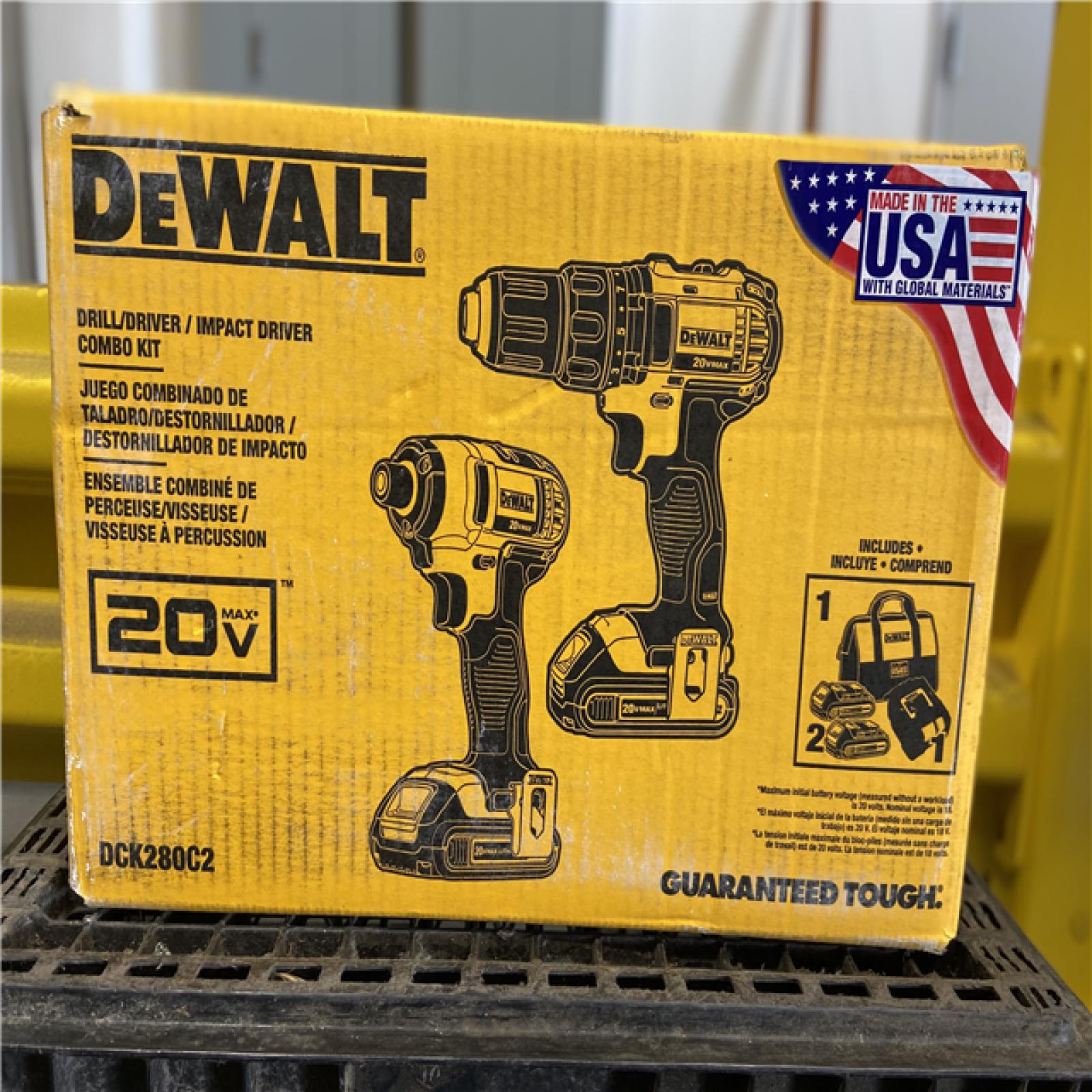 NEW! -  DEWALT 20V MAX Cordless Drill/Impact 2 Tool Combo Kit with (2) 20V 1.5Ah Batteries, Charger, and Bag