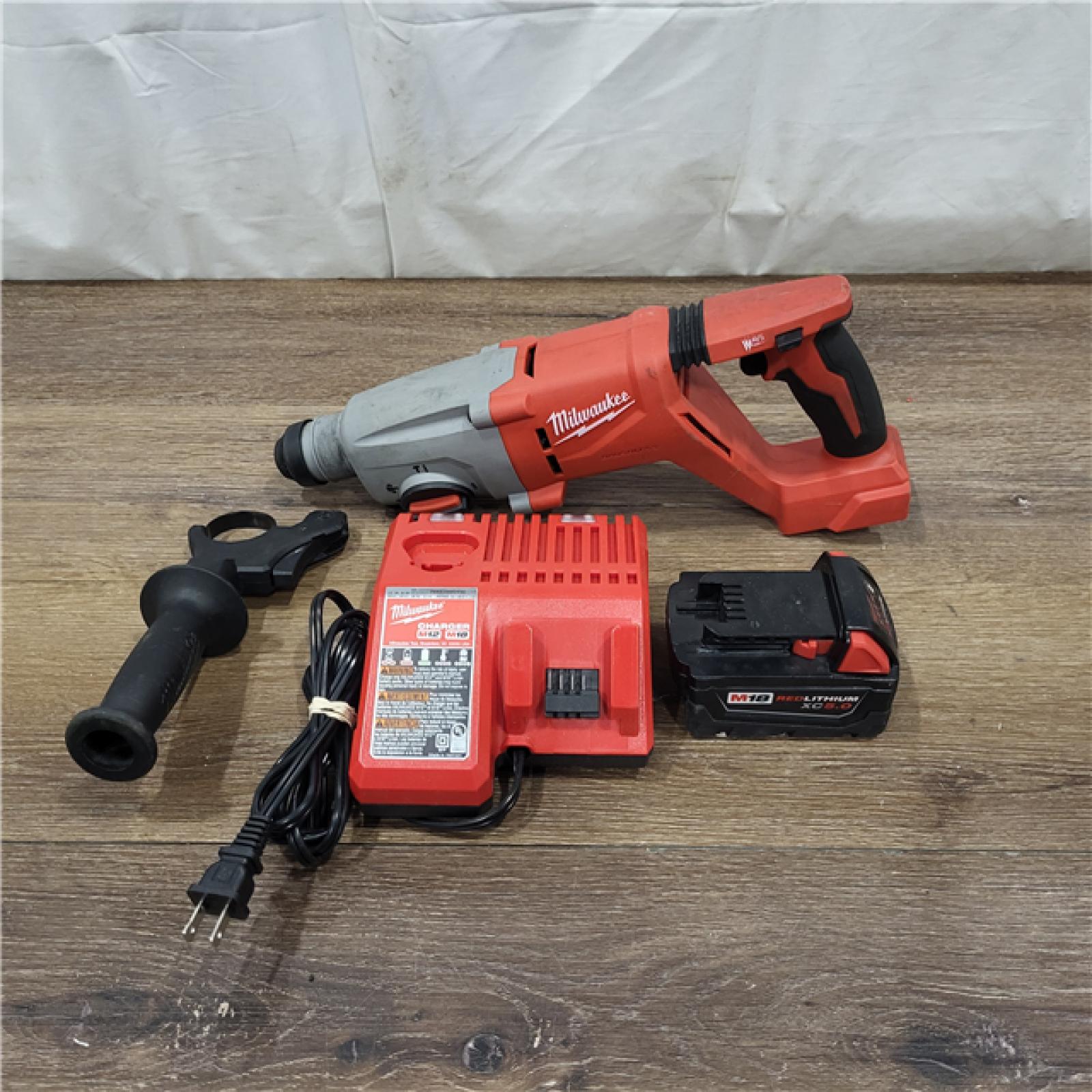 AS-IS M18 18V Lithium-Ion Brushless Cordless 1 in. SDS-Plus D-Handle Rotary Hammer (Tool-Only / Charge and battery 5.0 hr