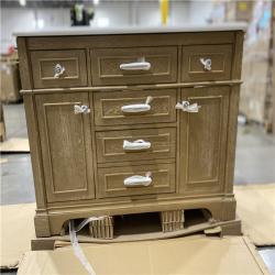 DALLAS LOCATION - Home Decorators Collection Melpark 48 in. Single Sink Antique Oak Bath Vanity with White Engineered Marble Top (Assembled)