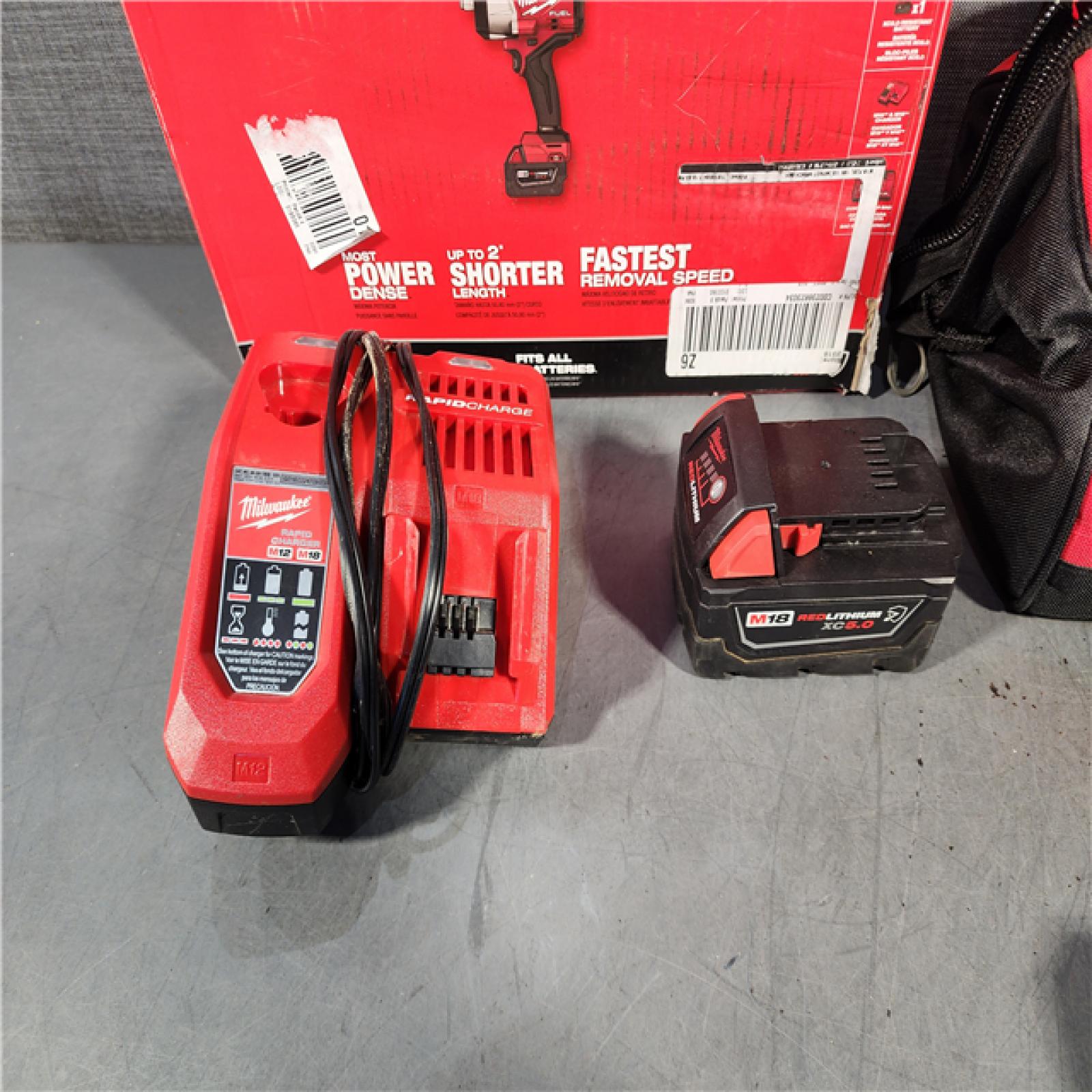 HOUSTON LOCATION - AS-IS Milwaukee M18 1/2 in. Cordless Brushless High Torque Impact Wrench Kit (Battery & Charger)