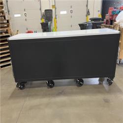 DALLAS LOCATION - Husky Tool Storage Heavy Duty 96 in. W x 24 in. D Matte Black Mobile Workbench Cabinet with Stainless Steel Top