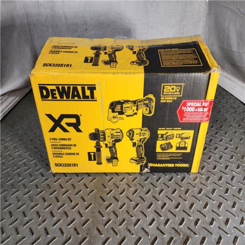 HOUSTON LOCATION - AS-IS (APPEARS LIKE NEW) DEWALT 20-Volt Lithium-Ion Cordless 3-Tool Combo Kit with FLEXVOLT 9 Ah and 20V 8 Ah Batteries and Charger