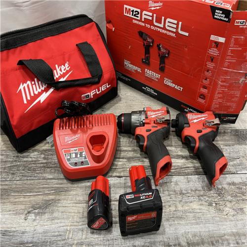 AS-IS Milwaukee 3497-22 12V Brushless Hammer Drill and Impact Driver Combo Kit