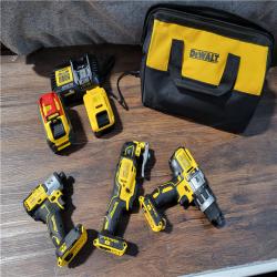 CALIFORNIA NEW DEWALT XR 3-TOOL COMBO KIT (2 BATTERIES, 1 CHARGER, AND BAG INCLUDED)