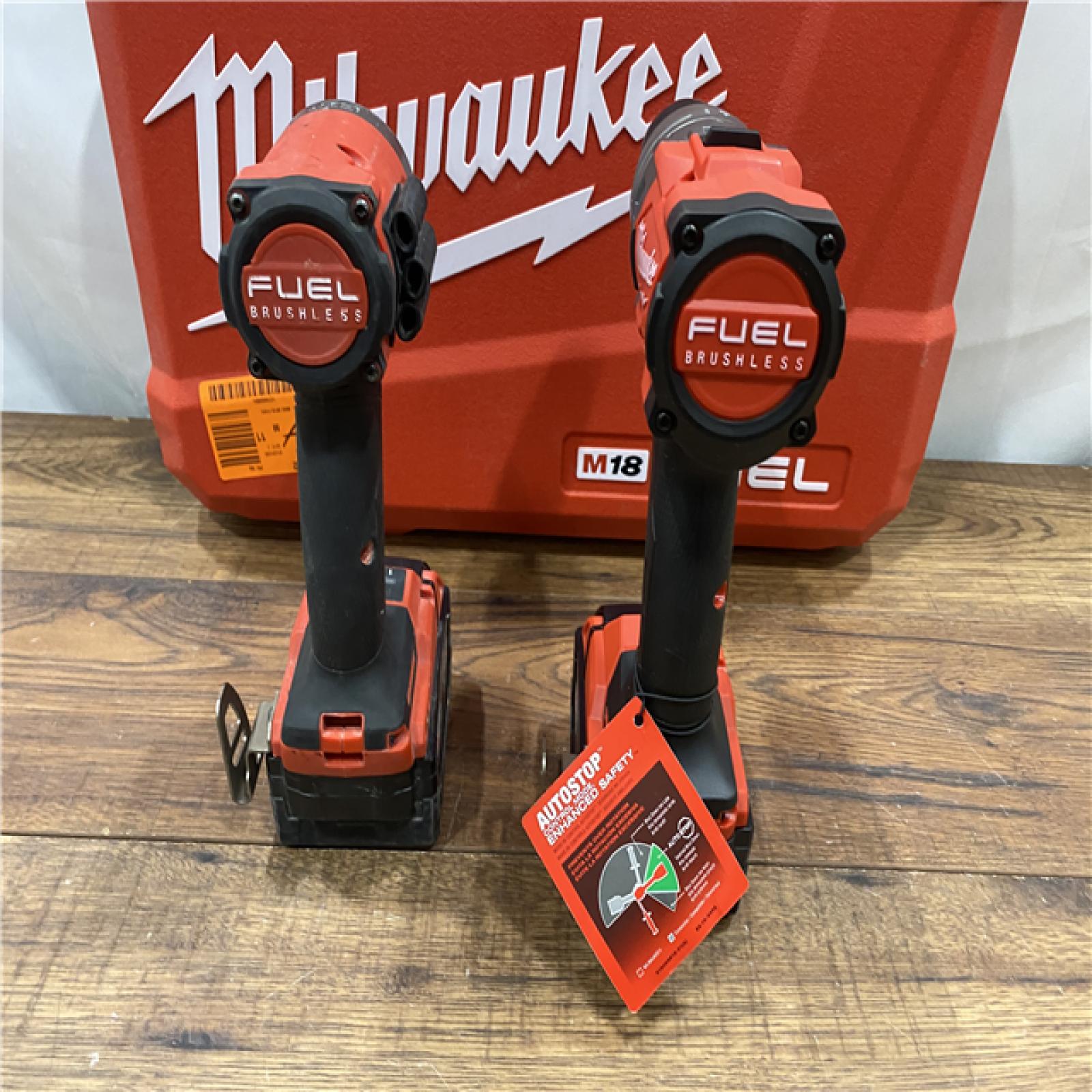 AS IS Milwaukee M18 FUEL 18V Lithium-Ion Brushless Cordless Hammer Drill and Impact Driver Combo Kit (2-Tool) with 2 Batteries