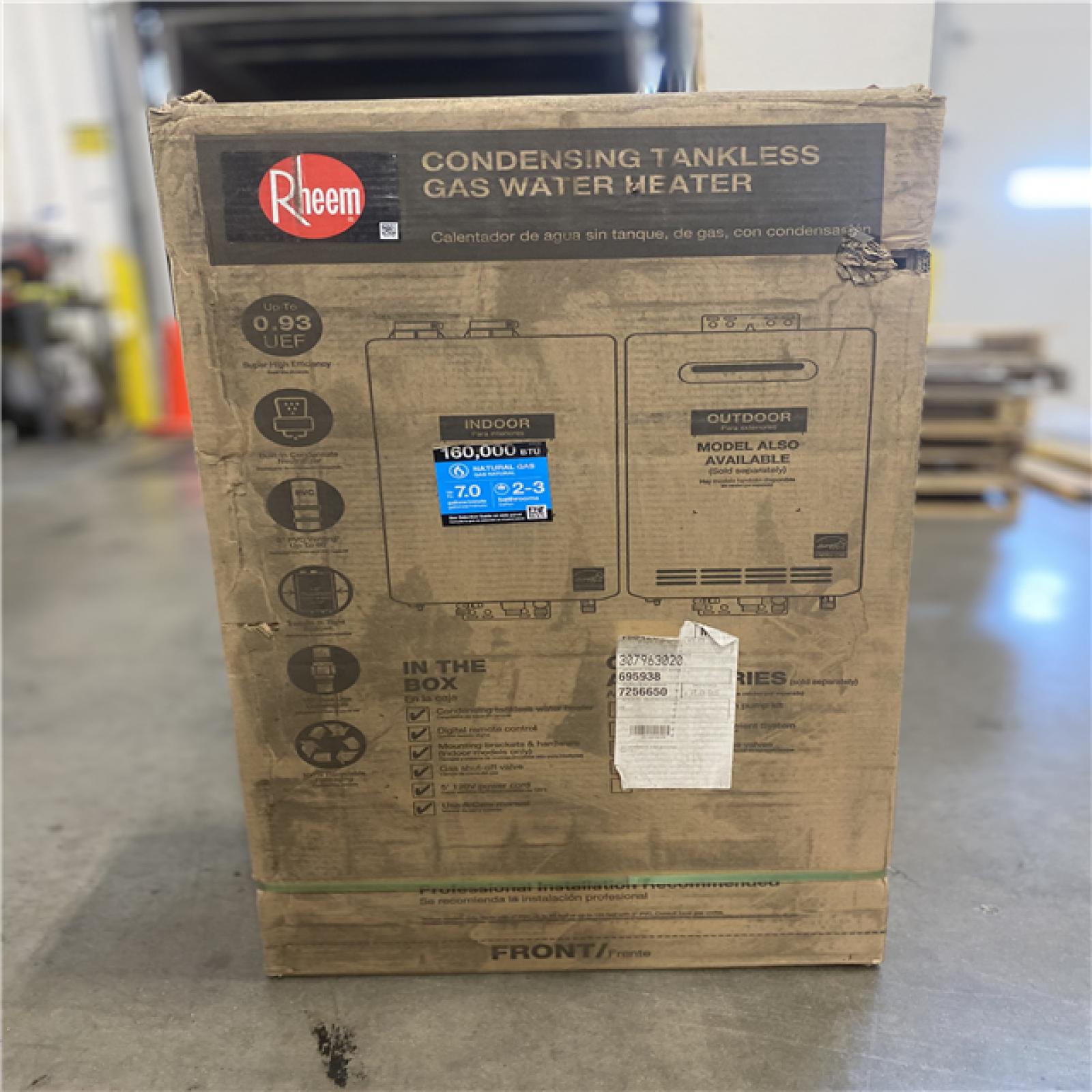 DALLAS LOCATION -  Rheem Tankless Gas 695686 -199900 BTU ULTRA LONOX RESIDENTIAL TANKLESS WATER HEATER