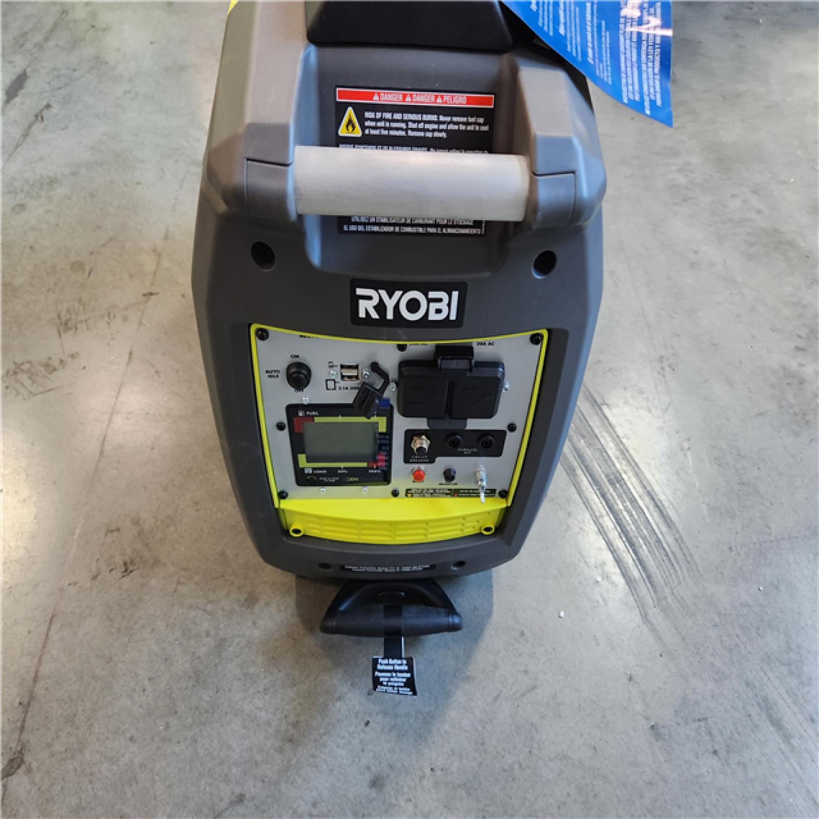 California AS-IS Ryobi 2 300-Watt Recoil Start Bluetooth Super Quiet Gasoline Powered Digital Inverter Generator with CO Shutdown Sensor