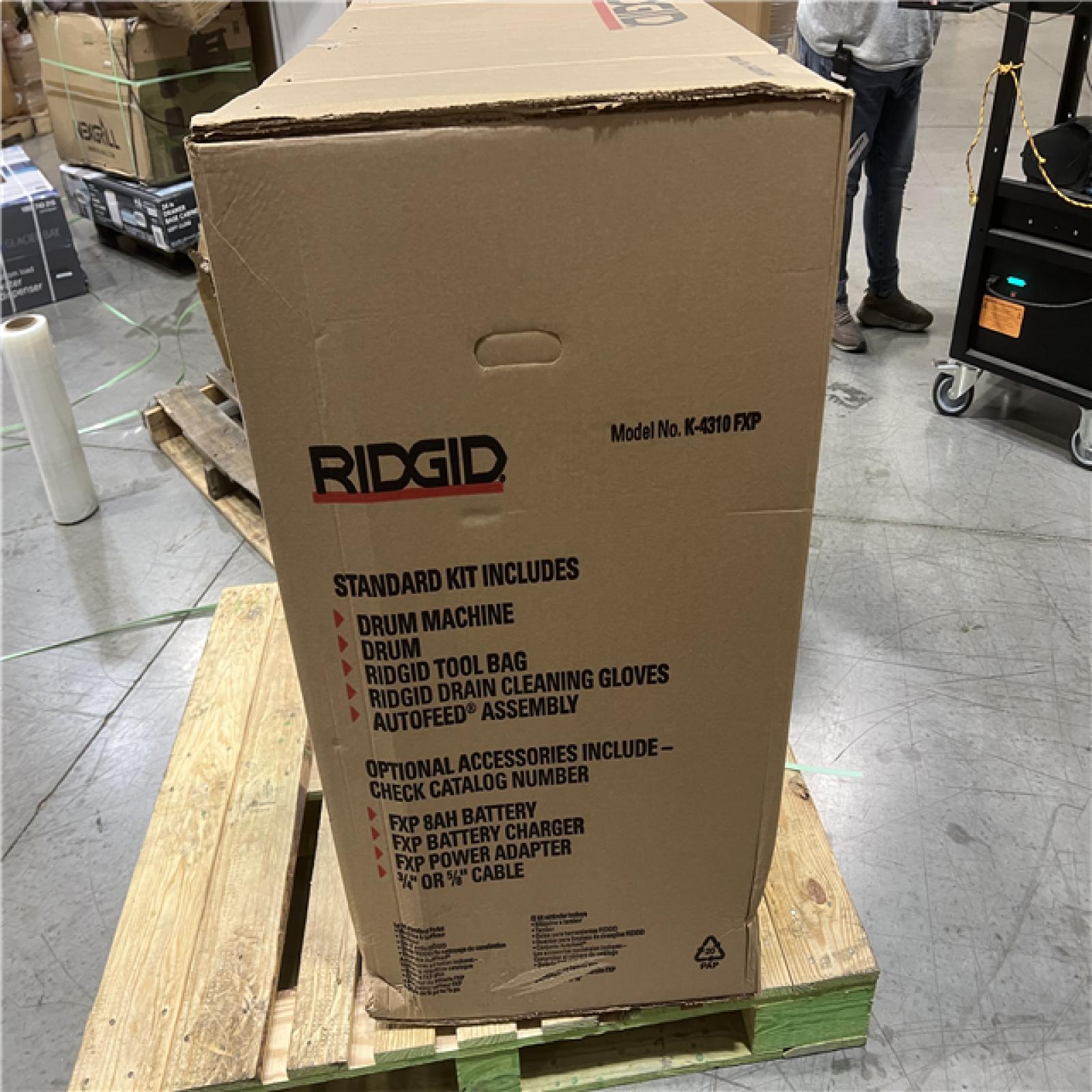 NEW! - RIDGID K-4310 FXP 3/4 in. Drain Cleaning Drum Machine, Includes 8-Piece Tool Set, Bag, Gloves, 2 FXP Battery-8.0 Ah and Charger