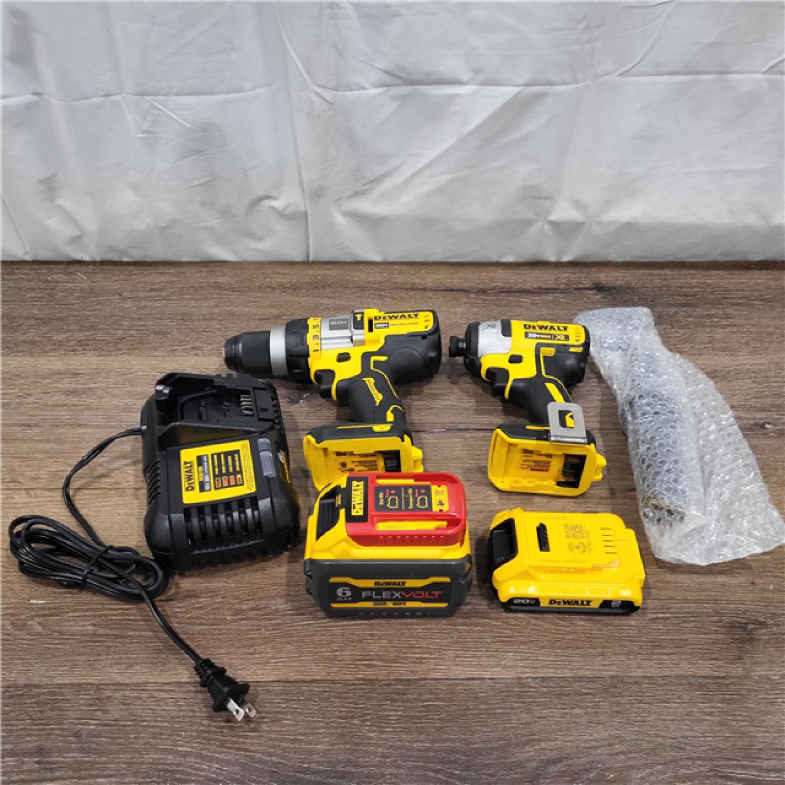 NEW! 20V MAX Cordless Brushless Hammer Drill/Driver 2 Tool Combo Kit with FLEXVOLT ADVANTAGE