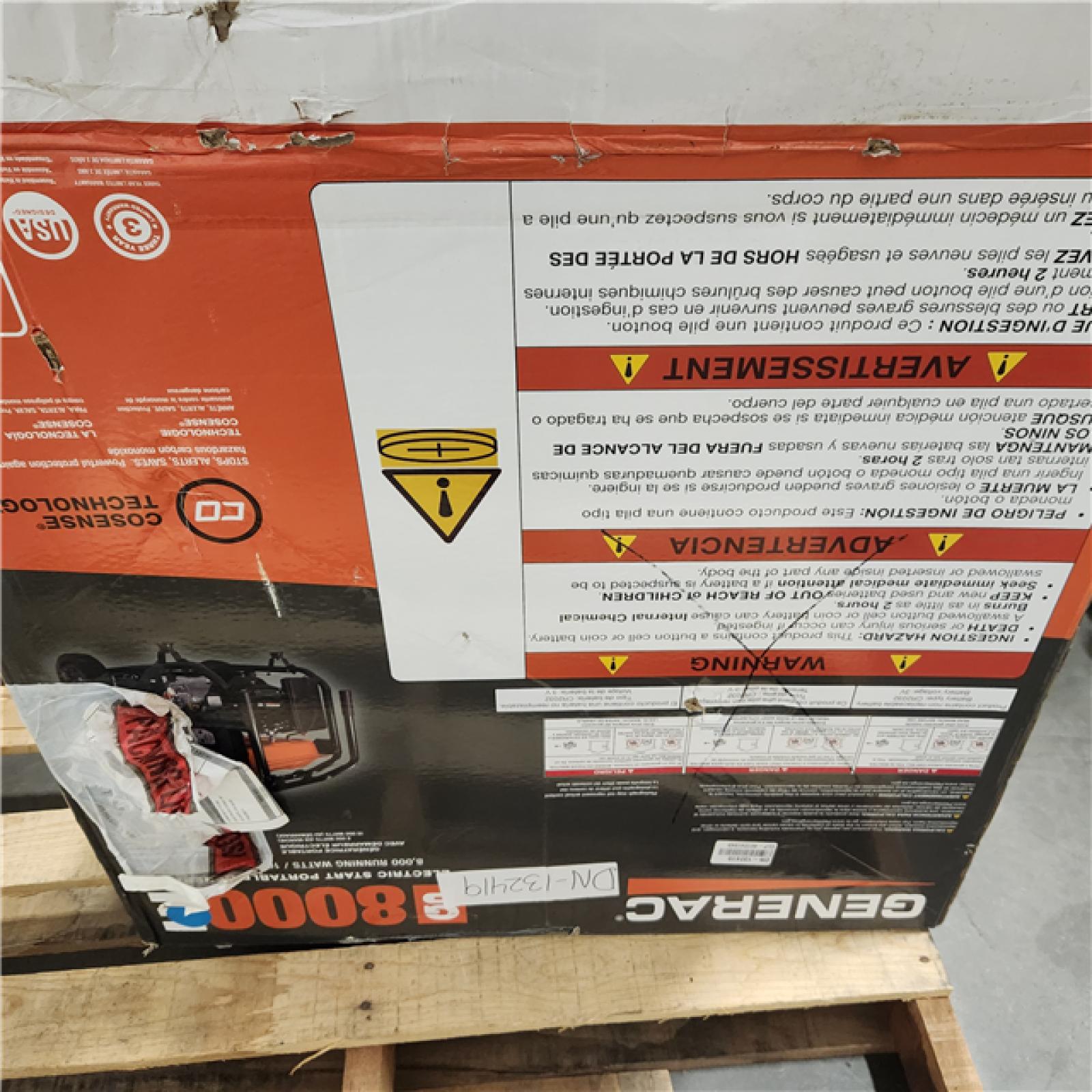 Dallas Location - As-Is Generac GP8000E Portable Generator