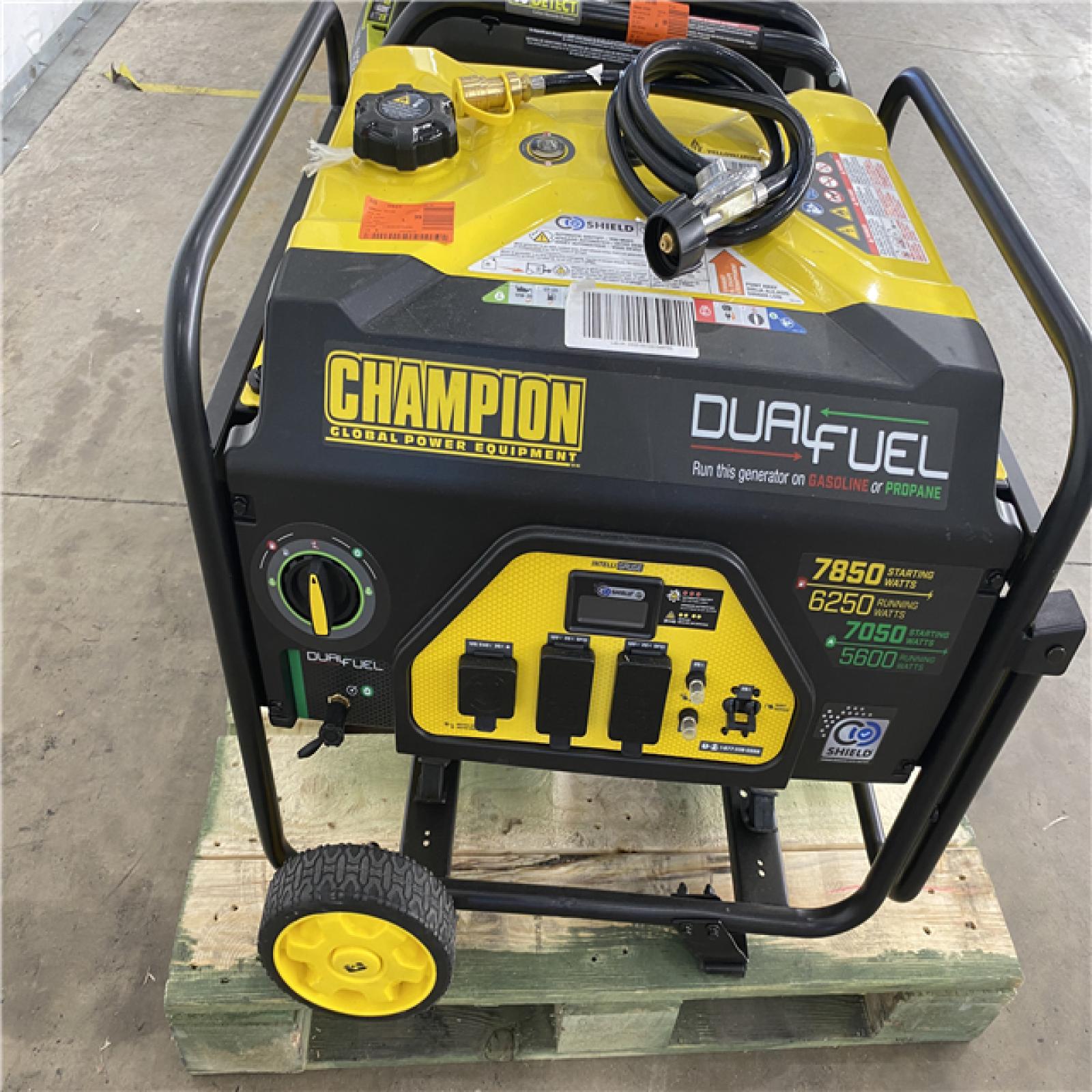 Houston Location - AS-IS Ryobi EasyStart Generator 6,500 Running Watts 8,125 Starting Watts Generator  AND Champion Dual Fuel 7,850 Starting Watts 6,250 Running Watts Generator