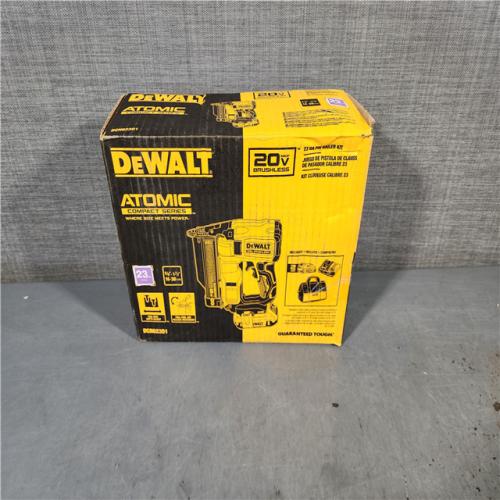 HOUSTON LOCATION - AS-IS DEWALT ATOMIC 20V MAX Lithium Ion Cordless 23 Gauge Pin Nailer Kit with 2.0Ah Battery and Charger