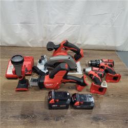 AS-IS Milwaukee M18 18-Volt Lithium-Ion Cordless Combo Tool Kit (5-Tool) with (1) 3.0Ah and (1) 1.5Ah Battery, (1) Charger, (1) Tool Bag