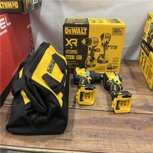 AS-IS DEWALT 20V MAX XR Hammer Drill and ATOMIC Impact Driver 2 Tool Cordless Combo Kit with (2) 4.0Ah Batteries, Charger, and Bag ( TOOL ONLY )