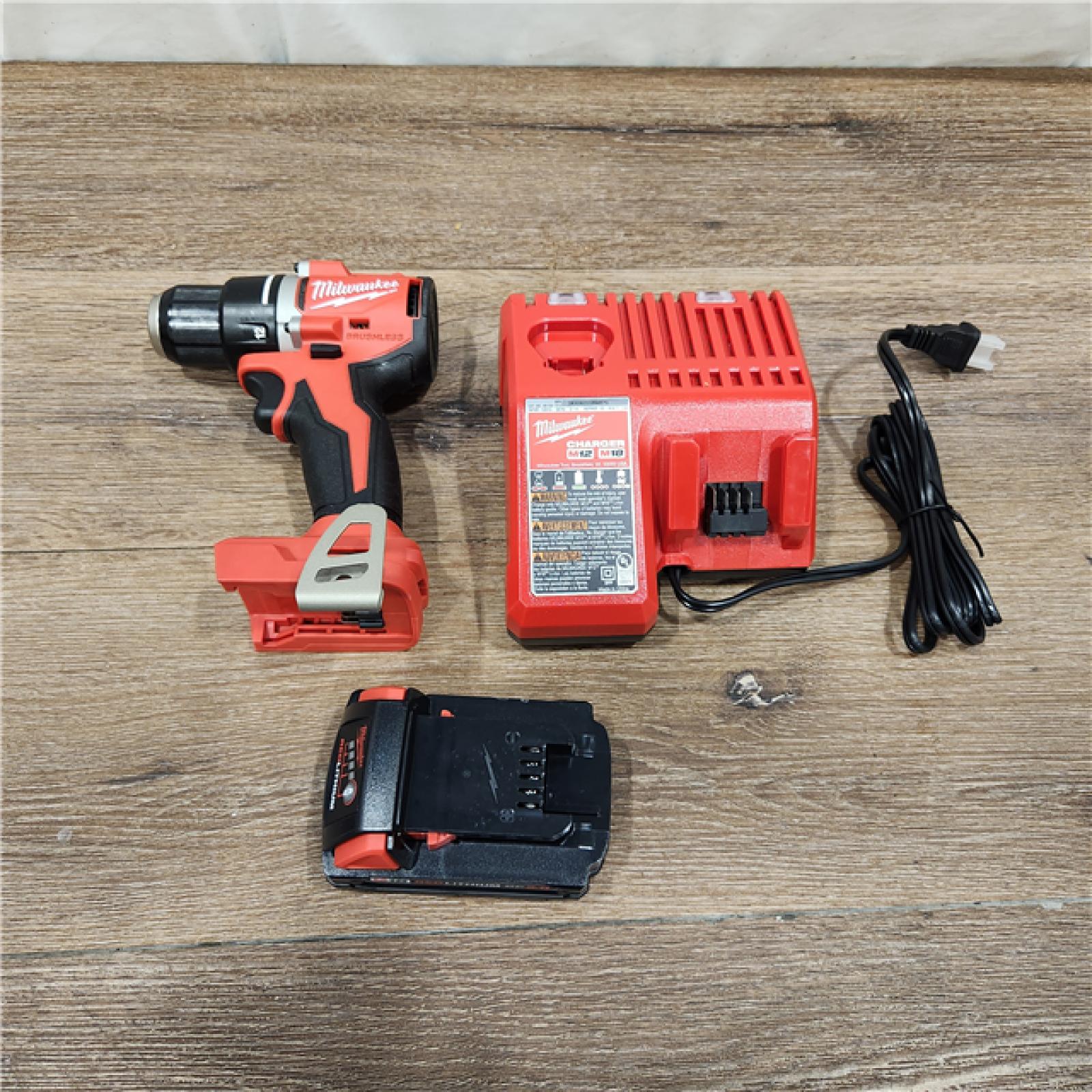 AS-IS Milwaukee M18 Compact Brushless Cordless 1/2 in. Drill/Driver Kit