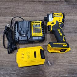 AS-IS ATOMIC 20V MAX Lithium-Ion Cordless 1/4 in. Brushless Impact Driver Kit, 5 Ah Battery, Charger, and Bag