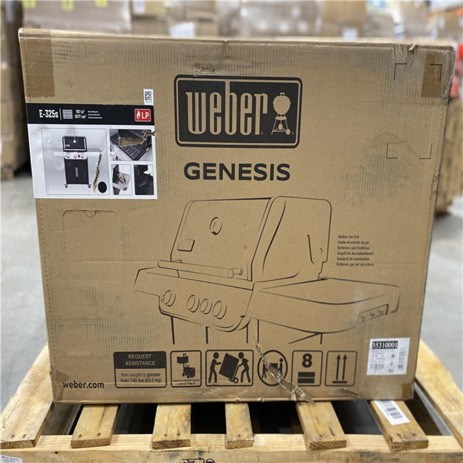 DALLAS LOCATION - Weber Genesis E-325s 3-Burner Liquid Propane Gas Grill in Black with Built-In Thermometer