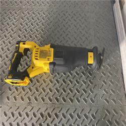 Houston location AS-IS DEWALT 20V MAX Lithium Ion Cordless Brushless Reciprocating Saw with FLEXVOLT ADVANTAGE (Tool Only)