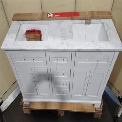 California AS-IS Doventon 60IN White Bathroom Vanity