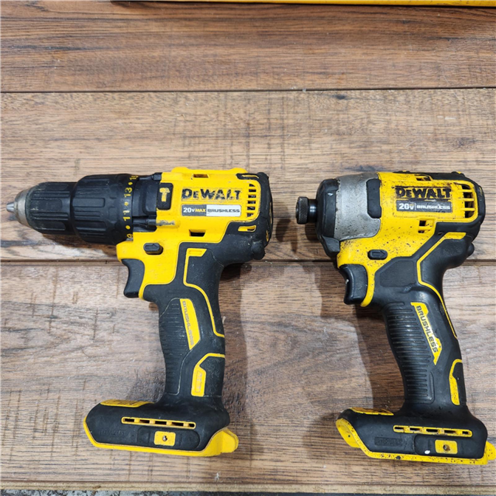 AS-IS 20V MAX Cordless Brushless Hammer Drill/Driver 2 Tool Combo Kit with FLEXVOLT ADVANTAGE