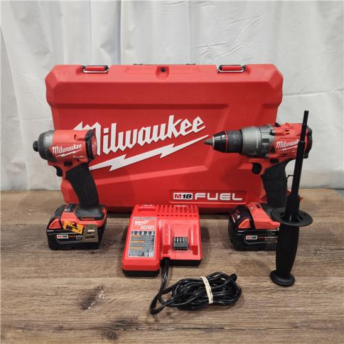 AS IS Milwaukee M18 FUEL 18V Lithium-Ion Brushless Cordless Hammer Drill and Impact Driver Combo Kit (2-Tool) with 2 Batteries