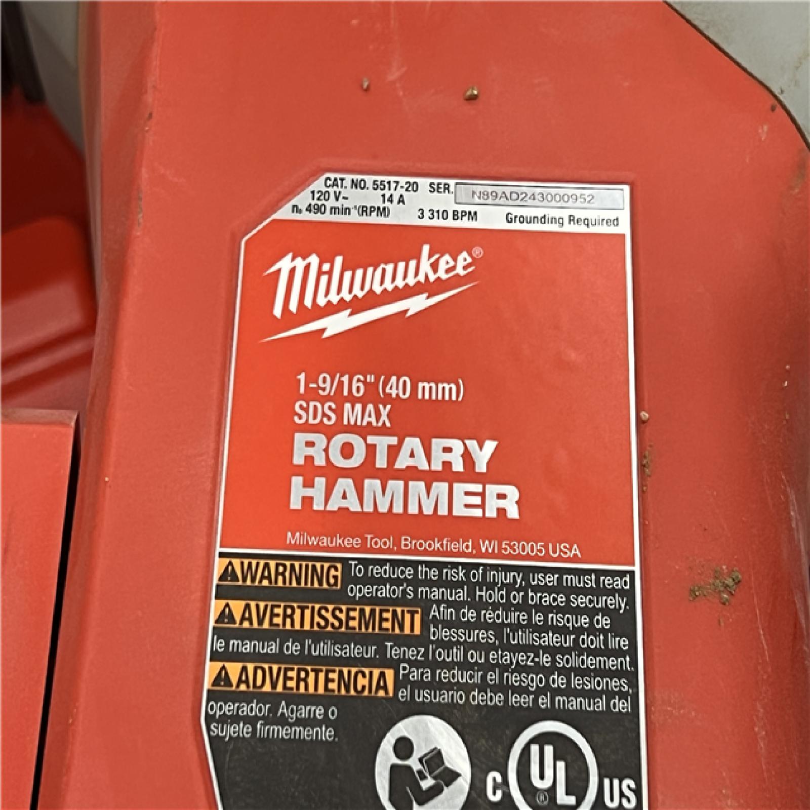 AS-IS Milwaukee 1-9/16 in. SDS-Max Rotary Hammer