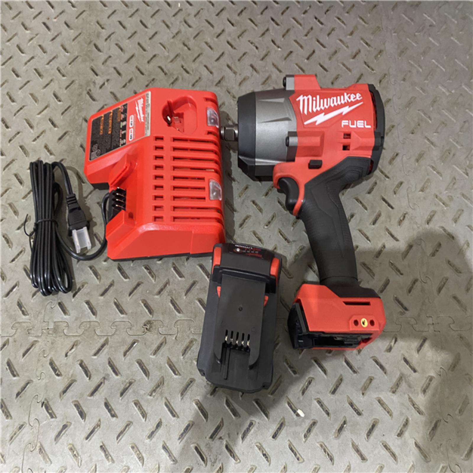 Houston location AS-IS Milwaukee 2967-21B M18 FUEL 1/2 High Torque Impact Wrench W/ Friction Ring 5.0Ah Kit