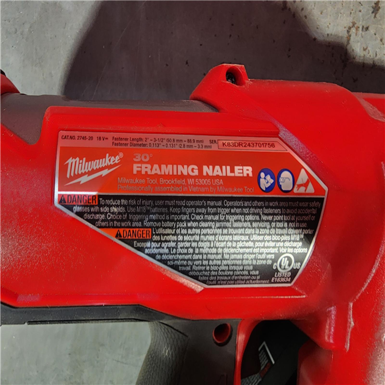 HOUSTON LOCATION - AS-IS M18 FUEL 3-1/2 in. 18-Volt 30-Degree Lithium-Ion Brushless Cordless Framing Nailer (Tool-Only)