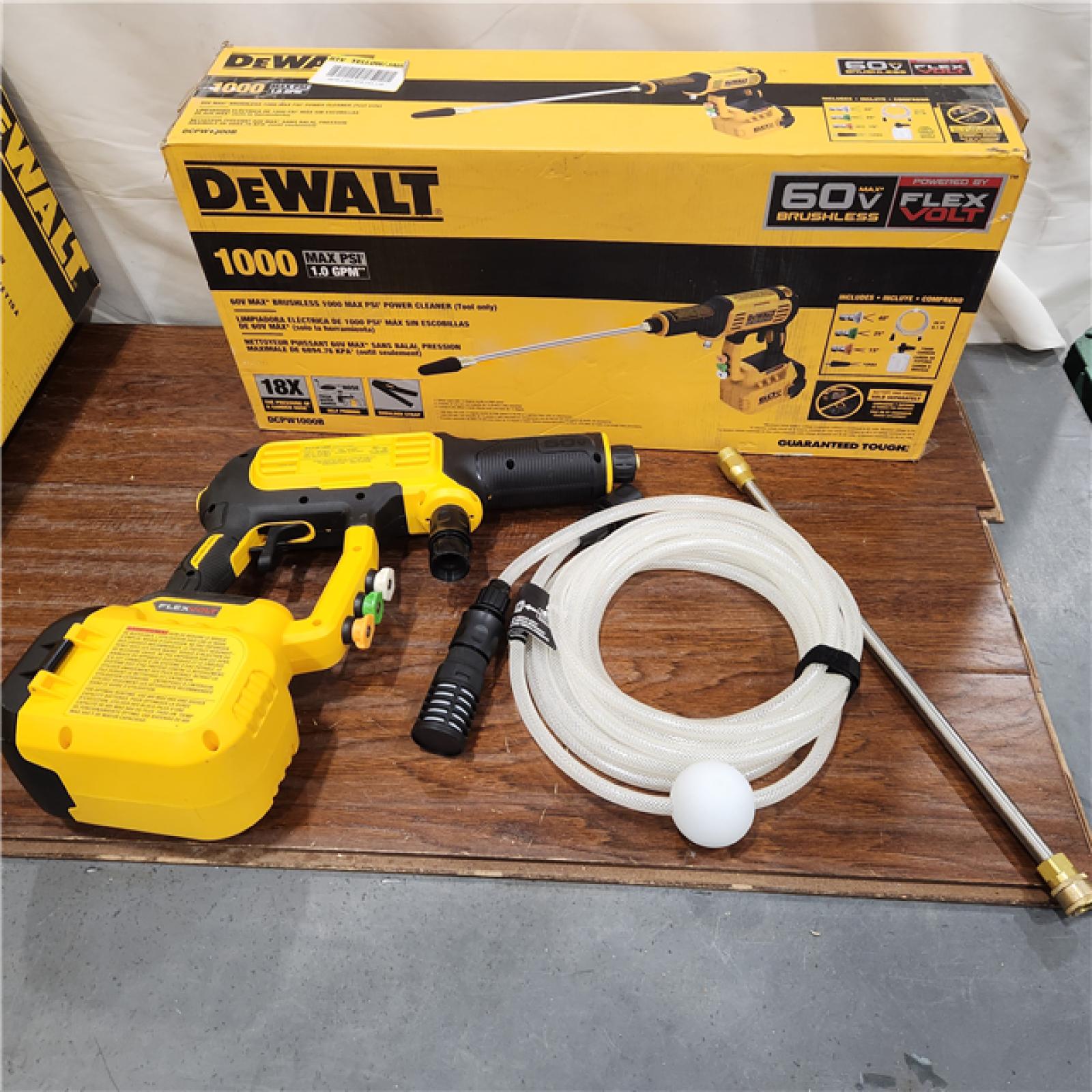 AS-IS DEWALT FLEXVOLT 60V MAX 1000 PSI 1.0 GPM Cold Water Cordless Battery Power Cleaner (Tool Only)