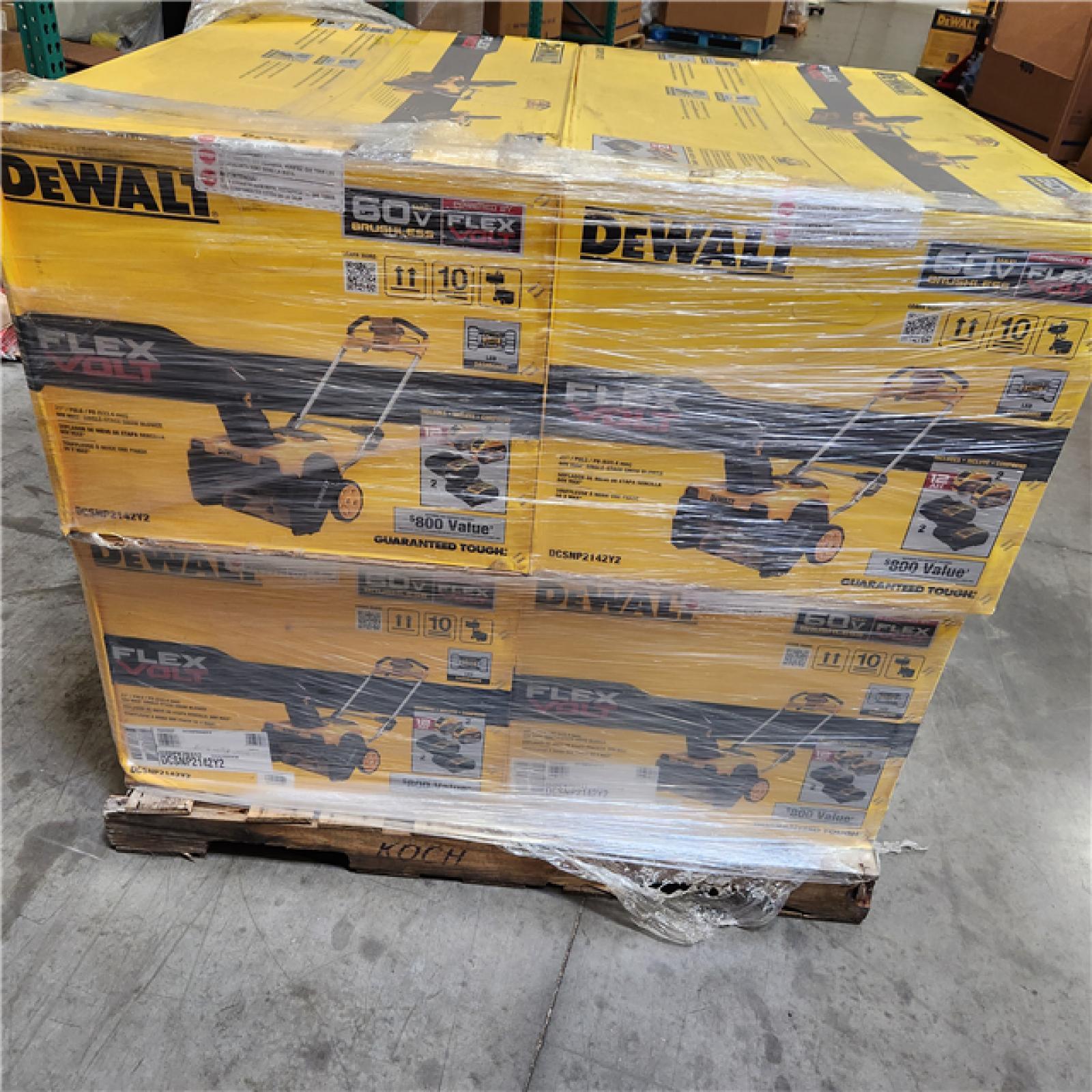 Dallas Location -NEW- DEWALT 60-Volt 21 in Snow Blower with Two 4.0 Ah FLEXVOLT Batteries and 2 Chargers(Lot Of 4)