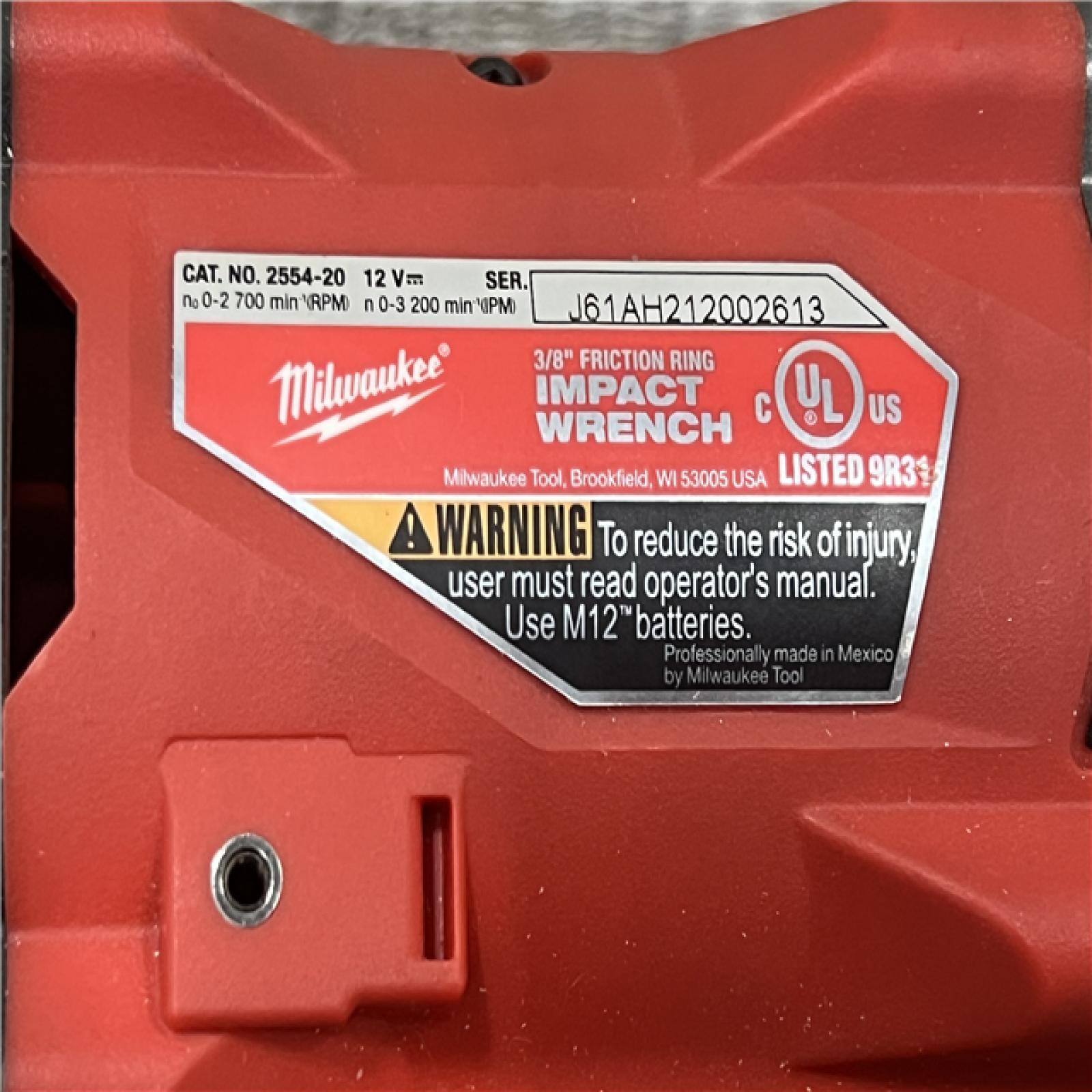 AS-IS MILWAUKEE M12 FUEL 12V Lithium-Ion Brushless Cordless Stubby 3/8 in. Impact Wrench (Tool-Only)