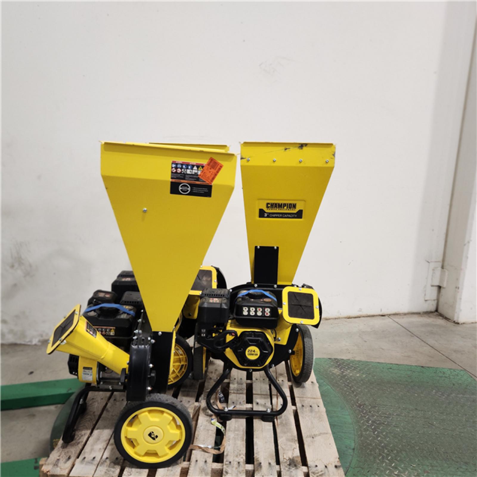 Dallas Location - As-Is Champion Power Equipment 3 in. Dia 224 cc Wood Chipper Shredder(Lot Of 3)