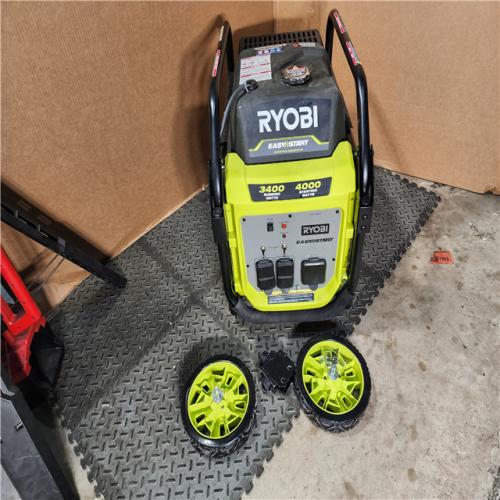 HOUSTON LOCATION - AS-IS (APPEARS LIKE NEW) RYOBI 4000-Watt Recoil Start Gasoline Powered Digital Inverter Generator with CO Shutdown