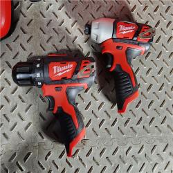 HOUSTON LOCATION - AS-IS (APPEARS LIKE NEW) M12 12V Lithium-Ion Cordless Drill Driver/Impact Driver Combo Kit with Two 1.5Ah Batteries, Charger and Bag (2-Tool)