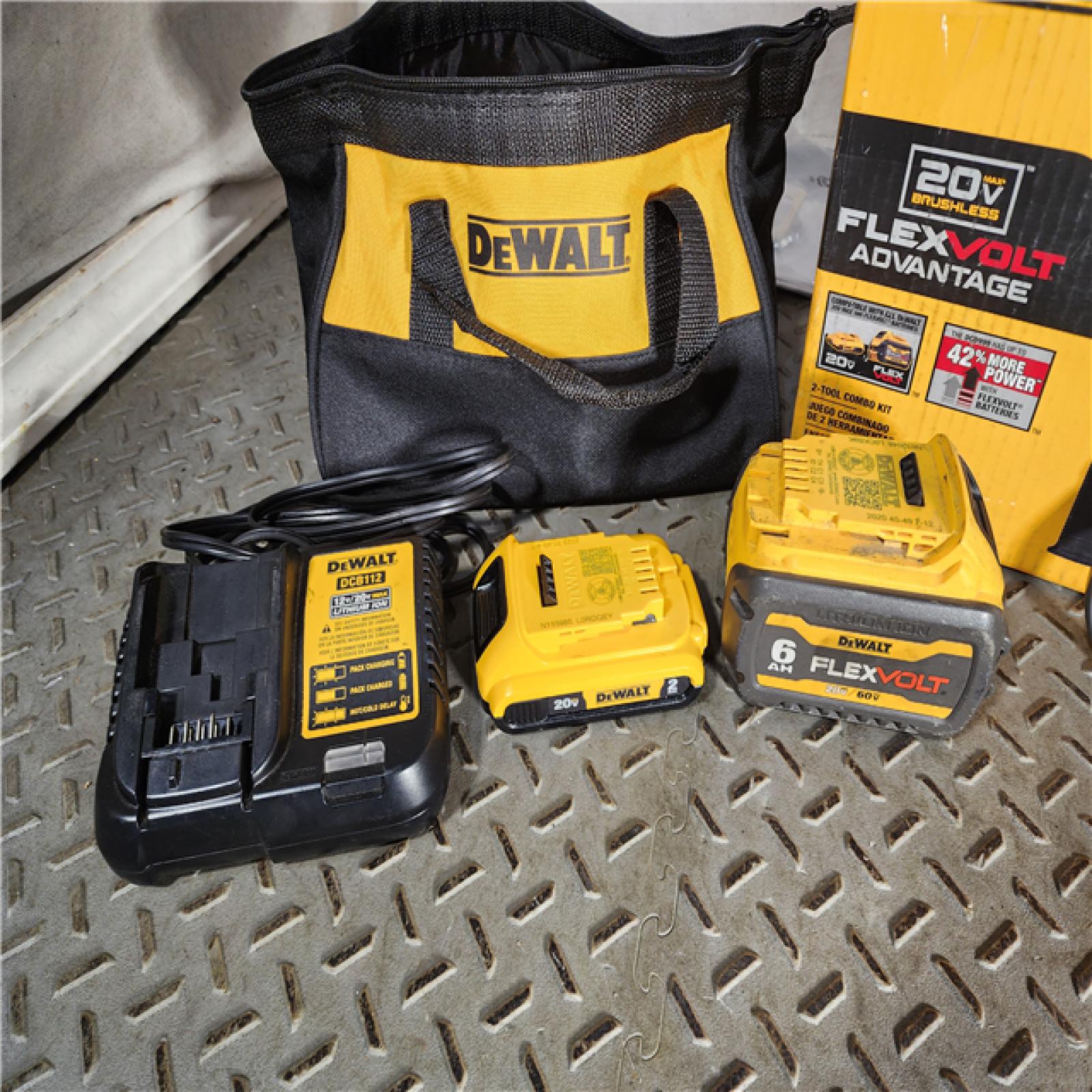 HOUSTON LOCATION - AS-IS 20V MAX Cordless Brushless Hammer Drill/Driver 2 Tool Combo Kit with FLEXVOLT ADVANTAGE