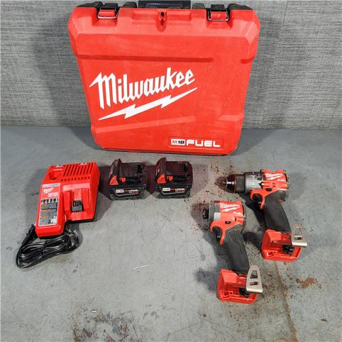 HOUSTON LOCATION - AS-IS Milwaukee M18 FUEL 18V Lithium-Ion Brushless Cordless Hammer Drill and Impact Driver Combo Kit (2-Tool) with 2 Batteries