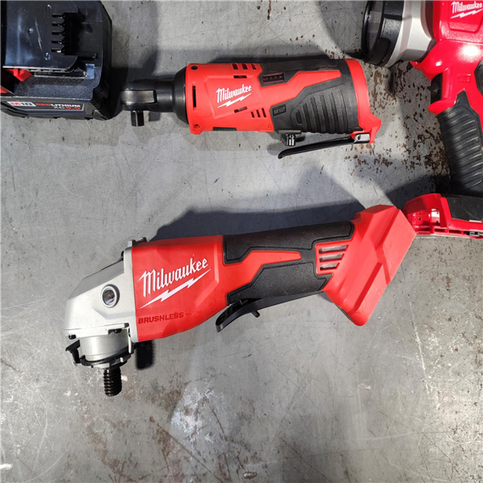 HOUSTON LOCATION - AS-IS MILWAUKEE 5 TOOL COMBO KIT W/ (2) BATTERY & CHARGER