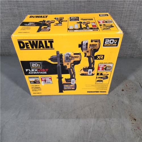 HOUSTON LOCATION - AS-IS (APPEARS LIKE NEW) 20V MAX Cordless Brushless Hammer Drill/Driver 2 Tool Combo Kit with FLEXVOLT ADVANTAGE