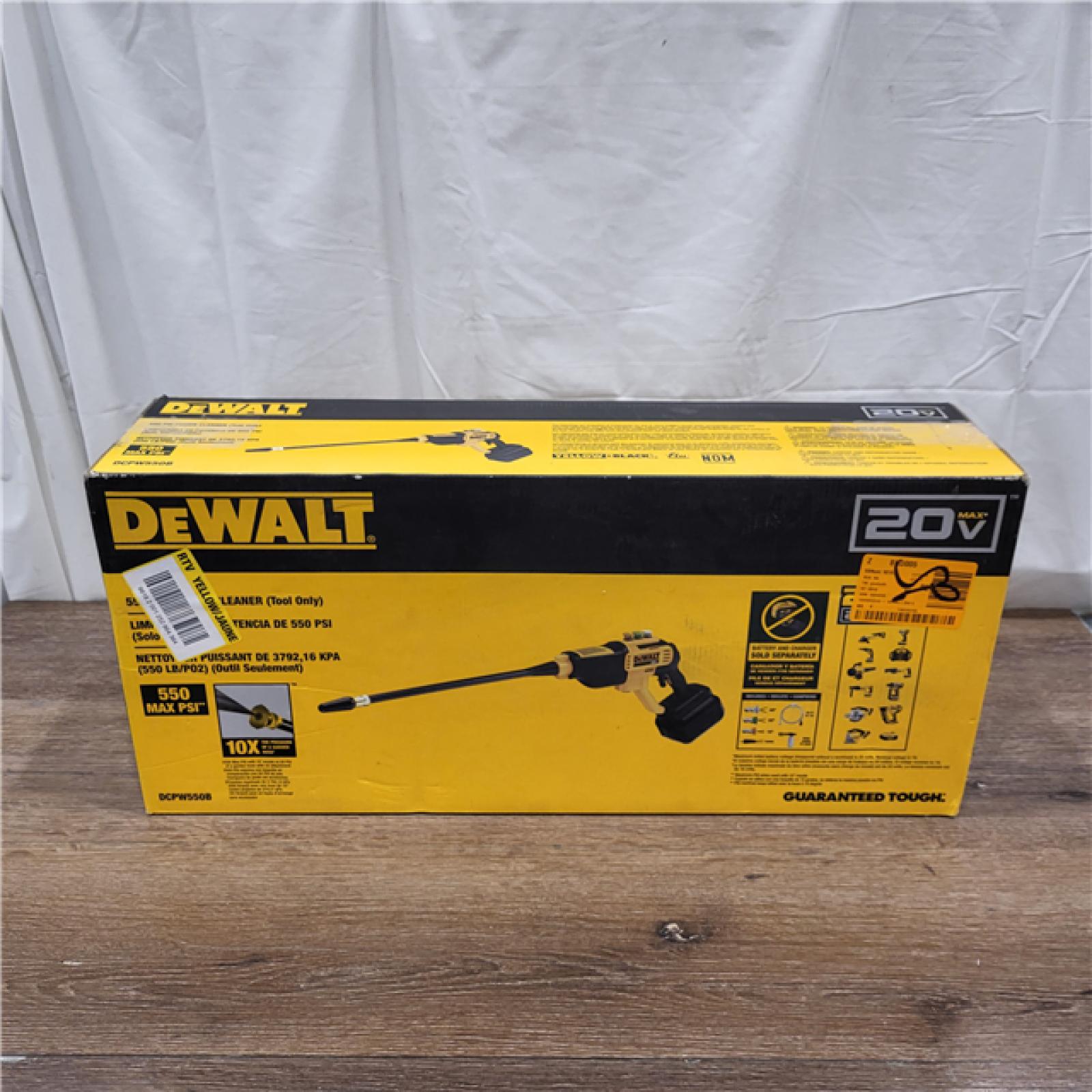 AS-IS Dewalt 20V 550 PSI  1 GPM Cordless Power Cleaner W/ 4 Nozzles Tool-Only DCPW550B